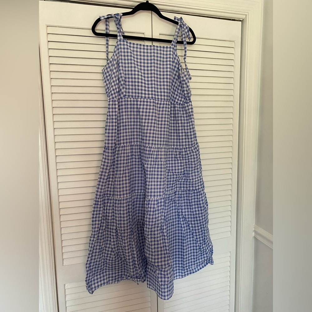 Blue and White Gingham Dress